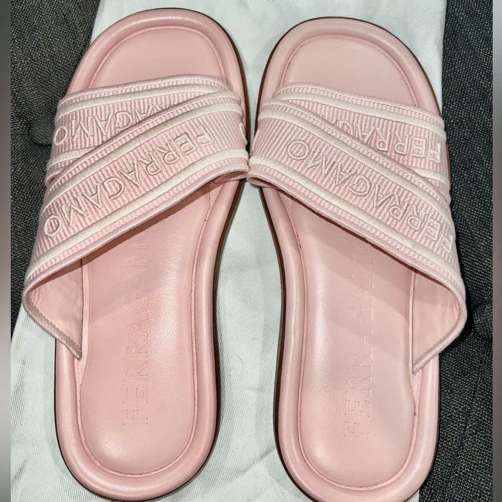 Salvatore Ferragamo Blush Pink Slide Sandals